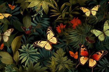Tropical butterfly pattern 
