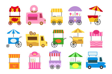 Stand food flat design illustration