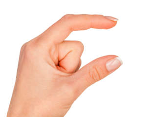 Two fingers of a woman's hand