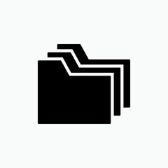 Folder Icon. Data, Storage. Archive  Symbol. Applied for Design, Presentation, Website or Apps Elements - Vector.