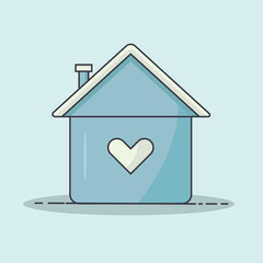 House icon cartoon style flat illustration, home vector illustration.
