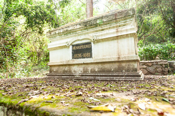 The grave of Henri Mouhot near Luang Prabang. - 644380974