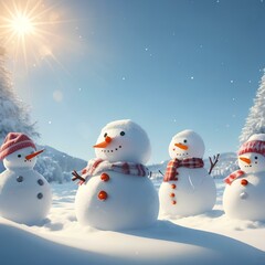 Obraz premium snowman on the snow