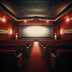 Fototapeta premium A empty movie theater ultra realistic 