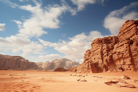 Jordanian desert reserve. Generative AI