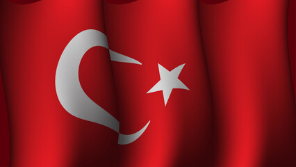 Obraz premium turkey waving flag background design vector illustration
