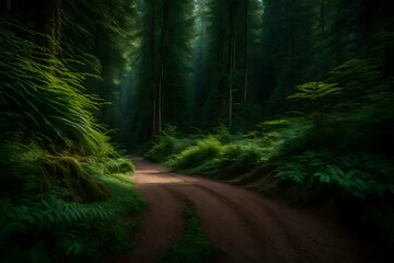 Fototapeta premium Path in the woods, Generated using AI