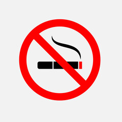 No Smoking Icon. Bad Habit. Universal Interface Element, Healthy Lifestyle Symbol - Vector Logo Template.        