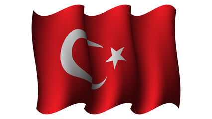 turkey realistic waving flag design vector illustration