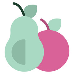 Fresh Fruits Icon Illustration