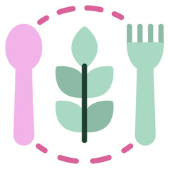 Vegetarian Lifestyle Icon Illustration