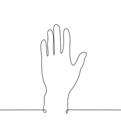 left human hand - one line art vector