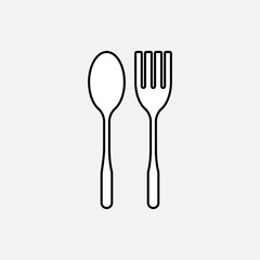 Spoon and Fork Icon. Restaurant, Canteen. Food Court, Culinary Center Symbol. Applied for Design, Presentation, Website or, Apps Elements – Vector.