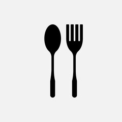 Spoon and Fork Icon. Restaurant, Canteen. Food Court, Culinary Center Symbol. Applied for Design, Presentation, Website or, Apps Elements – Vector.