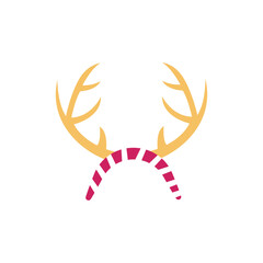 Reindeer headband, Christmas party accessory - cartoon flat vector illustration isolated on white background.