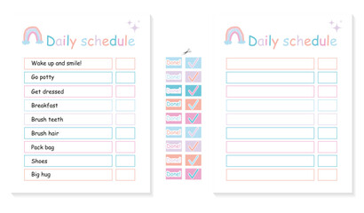  Routine Chart kids daily checklist with stickers