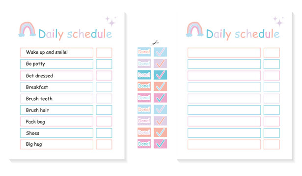  Routine Chart kids daily checklist with stickers