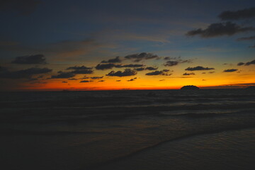 Fototapeta premium Beautiful sea and sunset seen from Kota Kinabalu