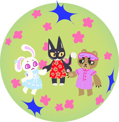 animals playing in a field