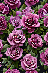 Seamless rose floral pattern