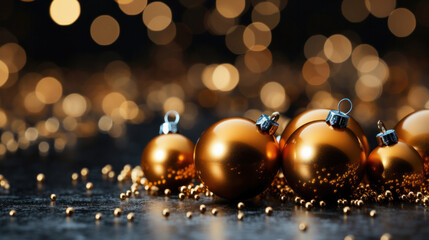 Fototapeta premium A christmas background made of gold with black as the primary color