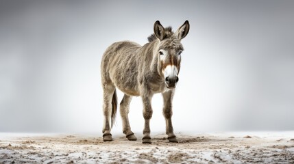 Fototapeta premium full body donkey isolated on background