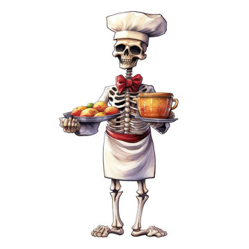 recommend clip art: Watercolor Halloween Skeleton (AI Generated)