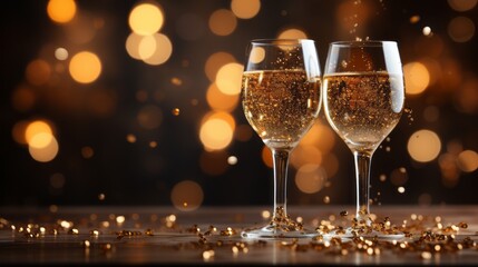 glasses of champagne, new year and end of year party