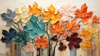 collection or set of autumn leaves