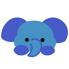 blue elephant with cloud