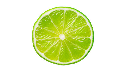 half lime isolated on transparent background cutout