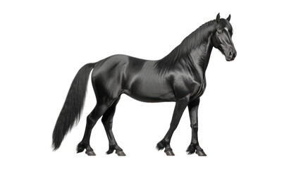 Obraz na płótnie Canvas black horse isolated on transparent background cutout