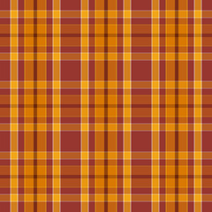 Seamless checkered textile print in yellow and brown tones. Abstract checkered striped background for wrapping paper, wallpaper, fabrics