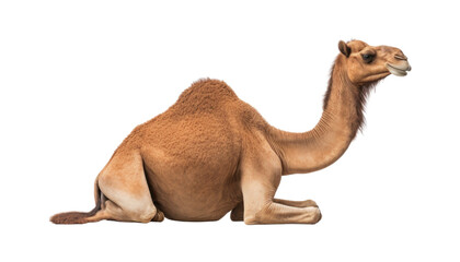 camel sitting isolated on transparent background cutout