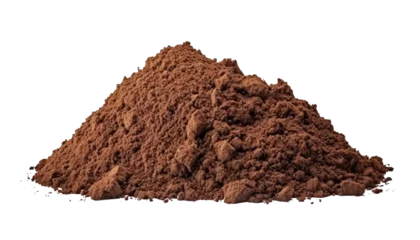 Deurstickers pile of soil isolated on transparent background cutout © Papugrat