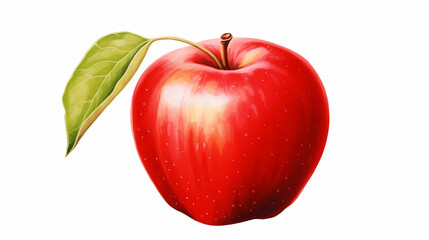 Obraz premium hand drawn cartoon fresh red apple illustration 
