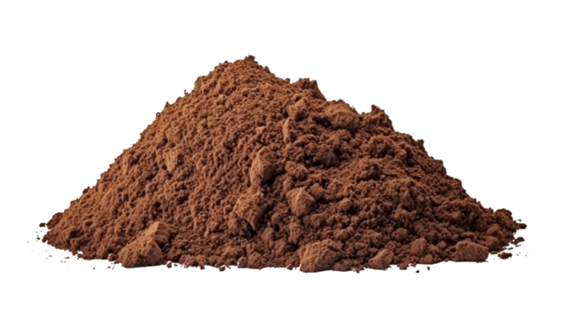 pile of soil isolated on transparent background cutout