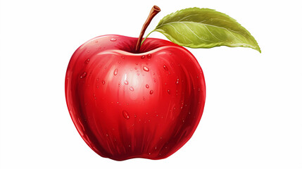 hand drawn cartoon fresh red apple illustration
