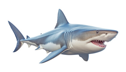 Fototapeta premium great white shark isolated on transparent background cutout