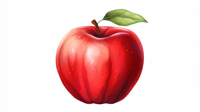 hand drawn cartoon fresh red apple illustration
