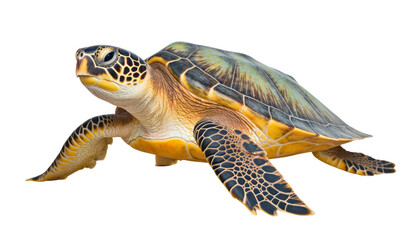 sea turtle isolated on transparent background cutout