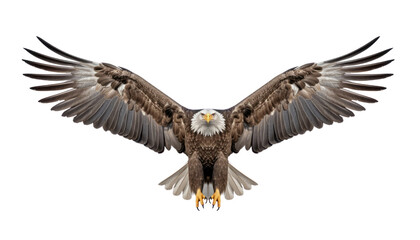 Obraz premium eagle in flight isolated on transparent background cutout