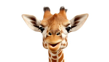Obraz premium giraffe isolated on transparent background cutout