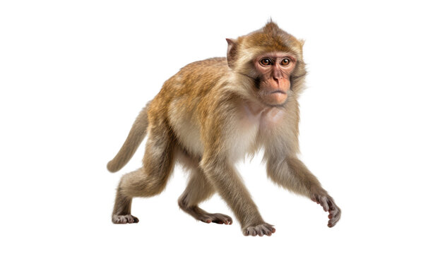 macaque isolated on transparent background cutout