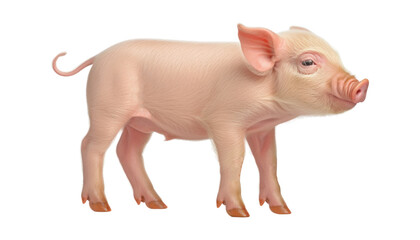 pig isolated on transparent background cutout