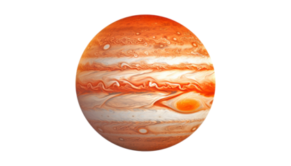 orange planet isolated on transparent background cutout