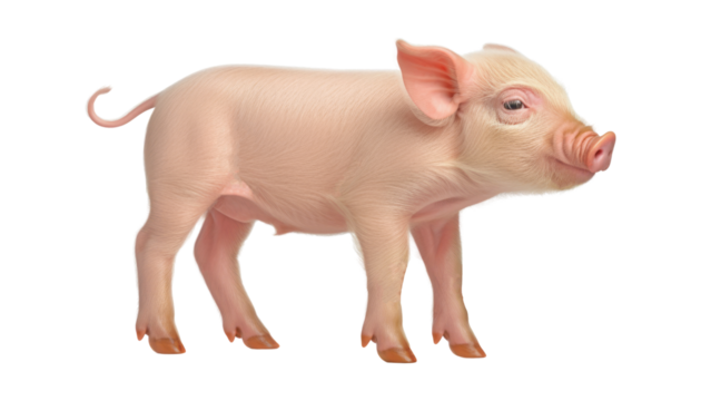 pig isolated on transparent background cutout