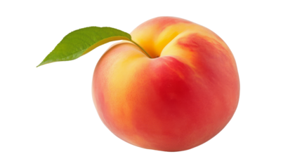 ripe peach isolated on transparent background cutout