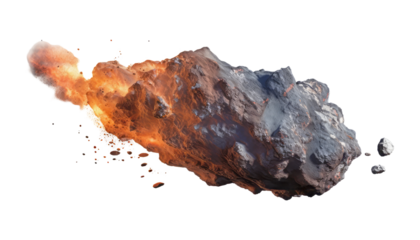 a meteor isolated on transparent background cutout