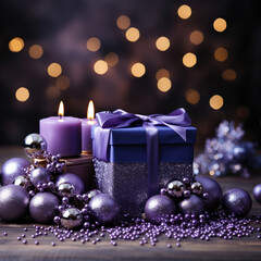 Fototapeta na wymiar A christmas background made of violet with black as the primary color
